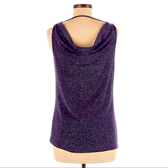 Jennifer Lopez size small sparkly purple sleeveless top with cowl neck - Picture 2 of 11